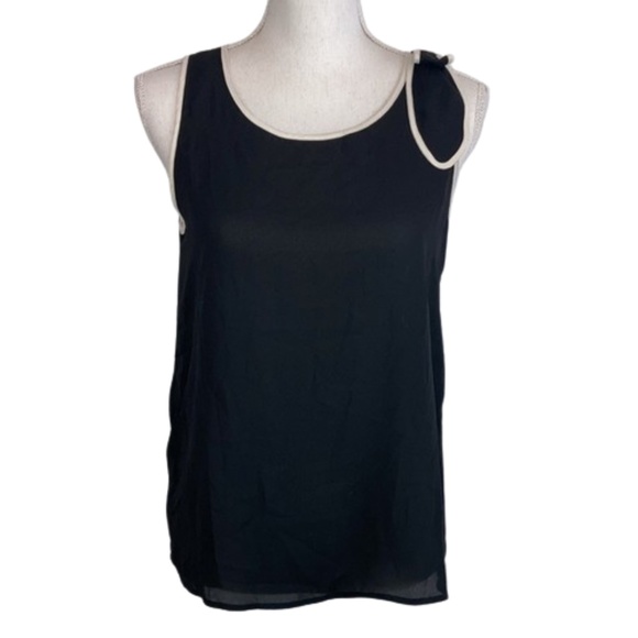 mango xs black and white blouse sleeveless MNG - Picture 1 of 13